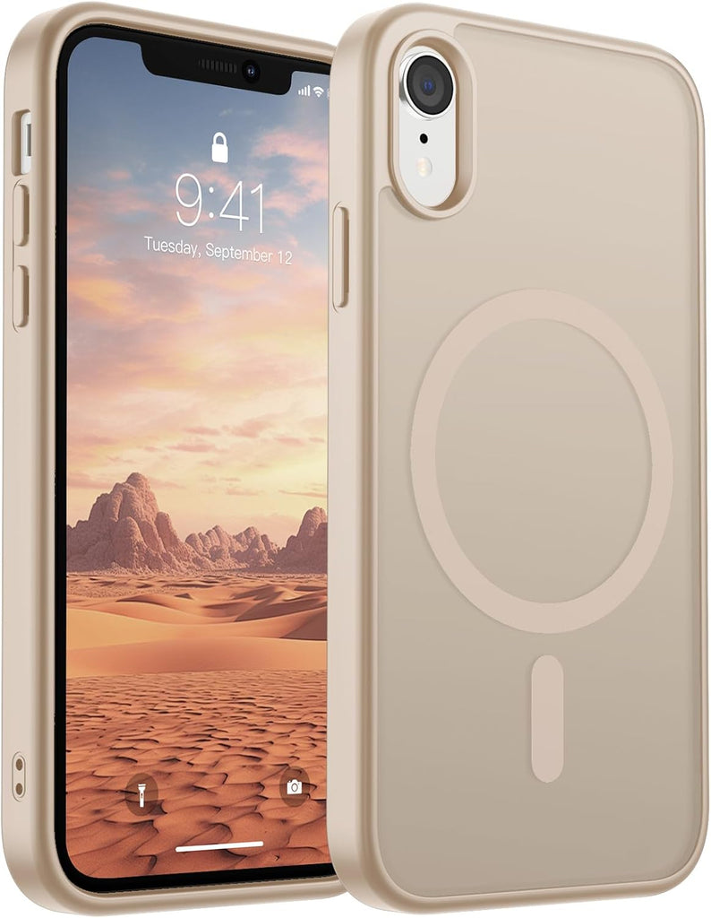 SUPFINE Magnetic for iPhone 14 Case & iPhone 13 Case (Compatible with MagSafe)(Military Grade Drop Protection) Translucent Matte Shockproof Phone Cover,Black