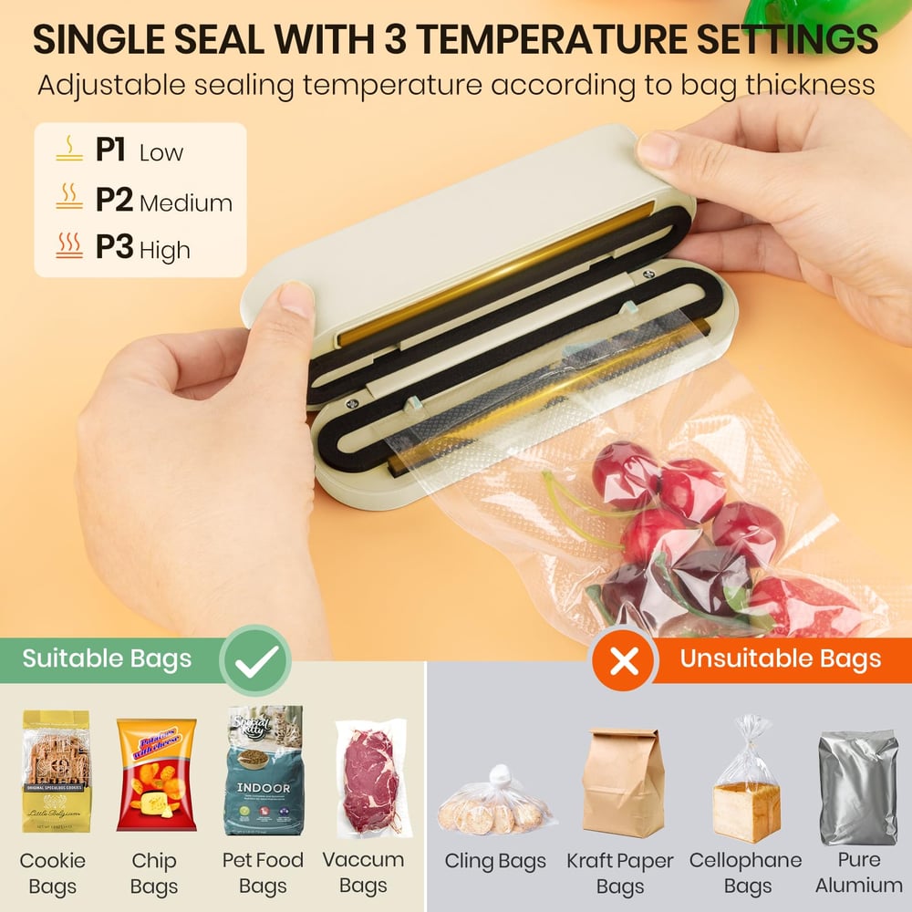 3-in-1 Cordless Mini Vacuum Sealer – Keep Your Food Fresh & More!