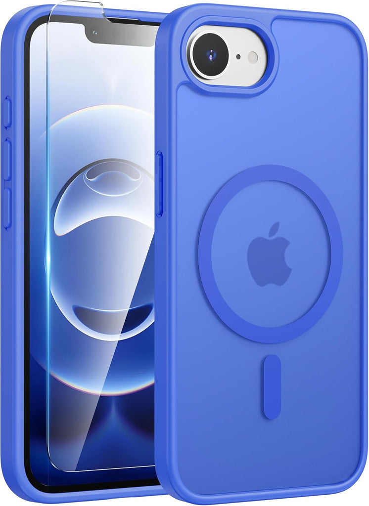 FNTCASE for iPhone 15 Case: for iPhone 14 & iPhone 13 Case | Magnetic Frosted Translucent Slim Shockproof Cell Phone Cover | Military Grade Protection Drop Proof Tough Protective Cases-LightPink 6.1”