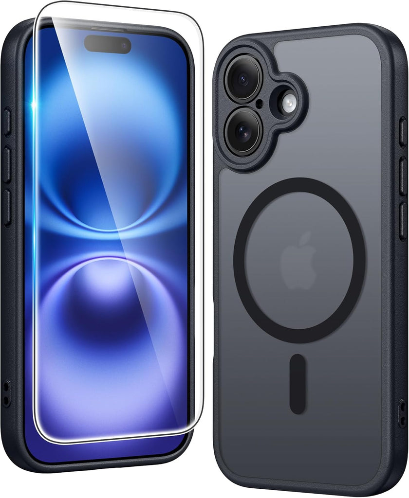 FNTCASE for iPhone 15 Case Clear: iPhone 14/13 Case Magnetic Phone Cases with Screen Protector Compatible with Magsafe Slim Anti Yellowing Rugged Protective Transparent Cell Cover (A-Clear)