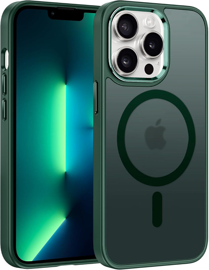 FNTCASE for iPhone 15 Case: for iPhone 14 & iPhone 13 Case | Magnetic Frosted Translucent Slim Shockproof Cell Phone Cover | Military Grade Protection Drop Proof Tough Protective Cases-LightPink 6.1”