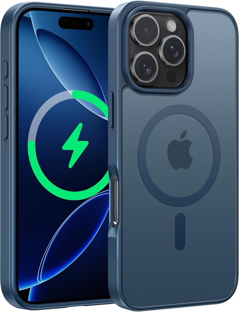 FNTCASE for iPhone 15 Case: for iPhone 14 & iPhone 13 Case | Magnetic Frosted Translucent Slim Shockproof Cell Phone Cover | Military Grade Protection Drop Proof Tough Protective Cases-LightPink 6.1”