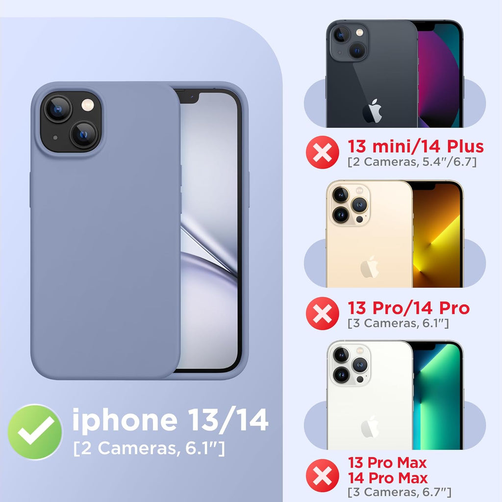 GolbinBox Magnetic for iPhone 13 Case & iPhone 14 Case, Compatible with MagSafe, [Soft Anti-Scratch Microfiber Lining], Slim Liquid Silicone Shockproof Protective Phone Case 6.1 inch, Chalk Pink