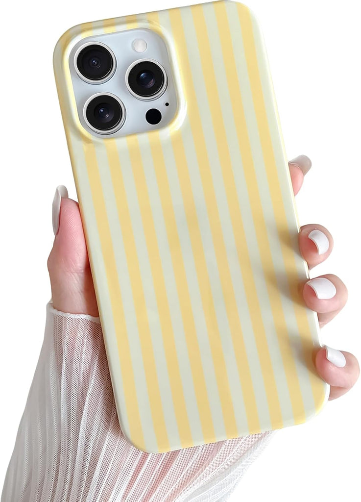 Yeddabox for iPhone 14 Case Cute Striped Phone Case Soft TPU Slim Shockproof Phone Cover for Women Girls, Blue and White