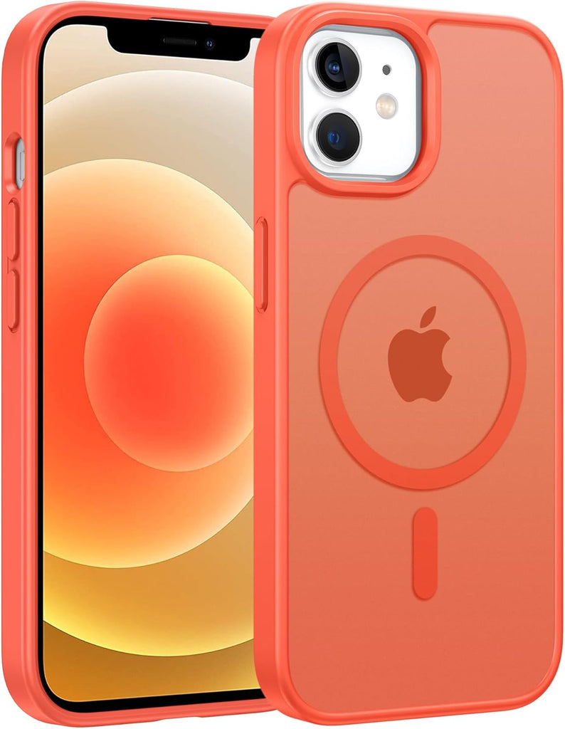 FNTCASE for iPhone 15 Case: for iPhone 14 & iPhone 13 Case | Magnetic Frosted Translucent Slim Shockproof Cell Phone Cover | Military Grade Protection Drop Proof Tough Protective Cases-LightPink 6.1”