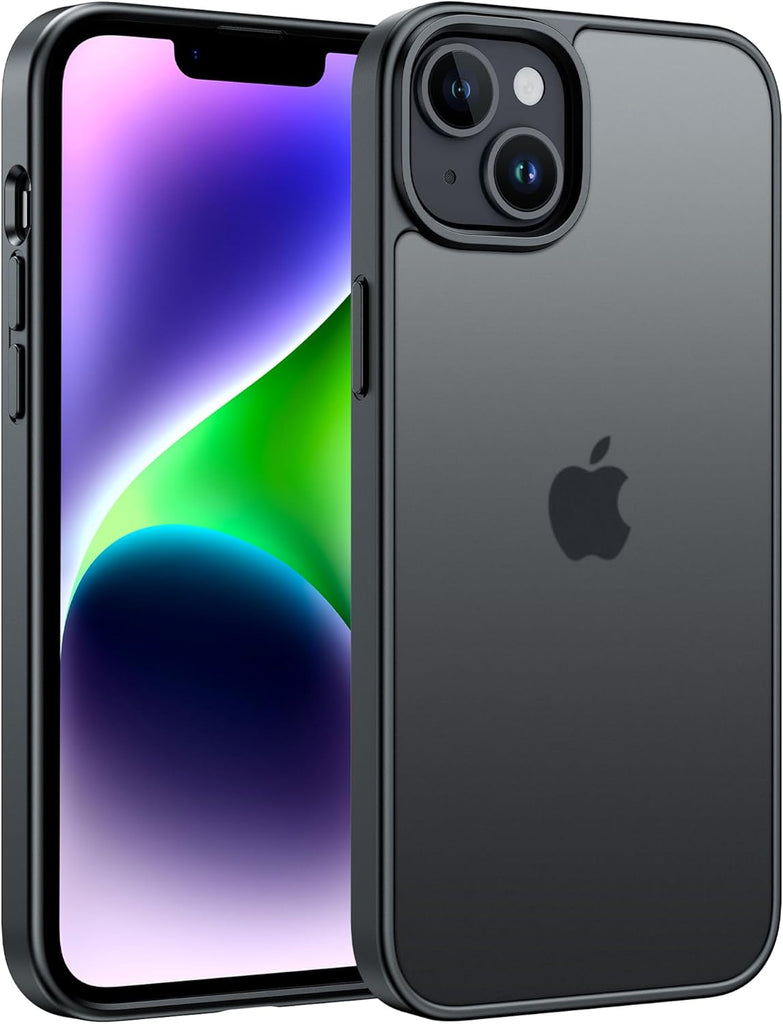 FNTCASE for iPhone 15 Case: for iPhone 14 & iPhone 13 Case | Magnetic Frosted Translucent Slim Shockproof Cell Phone Cover | Military Grade Protection Drop Proof Tough Protective Cases-LightPink 6.1”