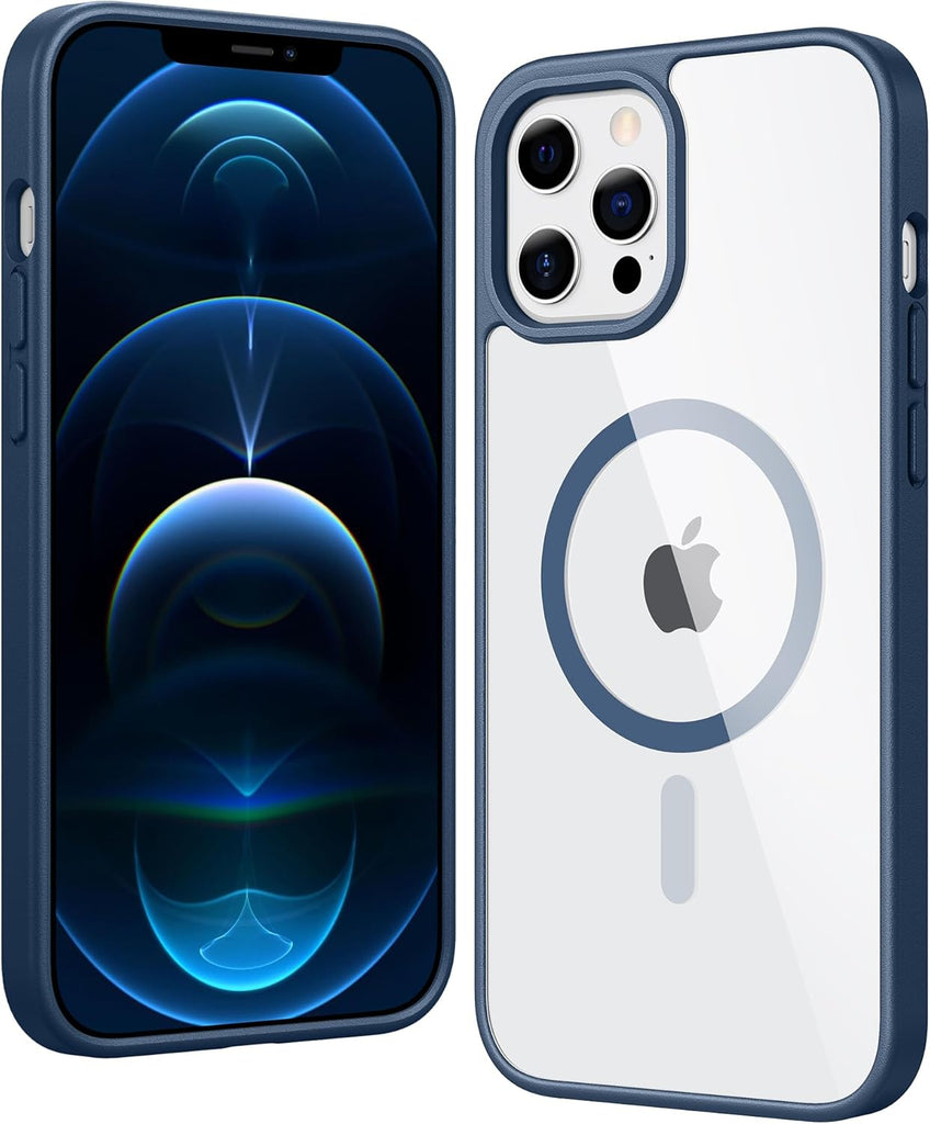 FNTCASE for iPhone 15 Case Clear: iPhone 14/13 Case Magnetic Phone Cases with Screen Protector Compatible with Magsafe Slim Anti Yellowing Rugged Protective Transparent Cell Cover (A-Clear)