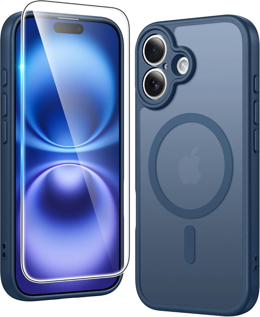 FNTCASE for iPhone 15 Case Clear: iPhone 14/13 Case Magnetic Phone Cases with Screen Protector Compatible with Magsafe Slim Anti Yellowing Rugged Protective Transparent Cell Cover (A-Clear)