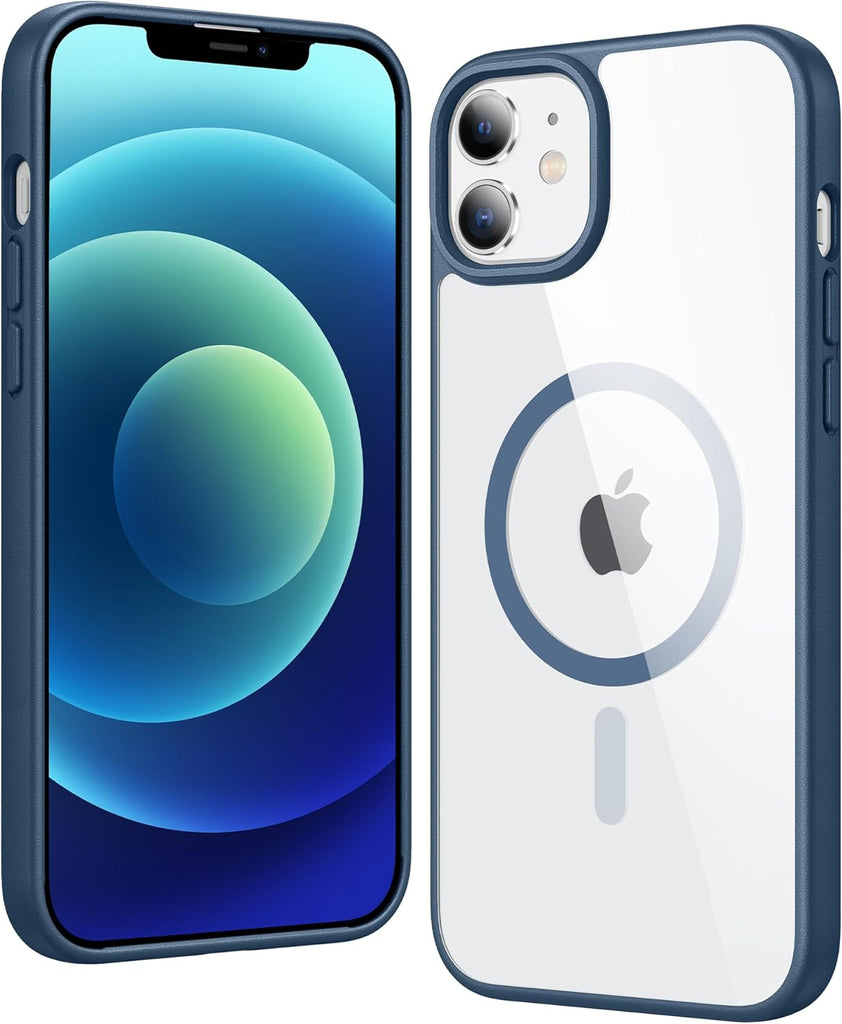 FNTCASE for iPhone 15 Case Clear: iPhone 14/13 Case Magnetic Phone Cases with Screen Protector Compatible with Magsafe Slim Anti Yellowing Rugged Protective Transparent Cell Cover (A-Clear)