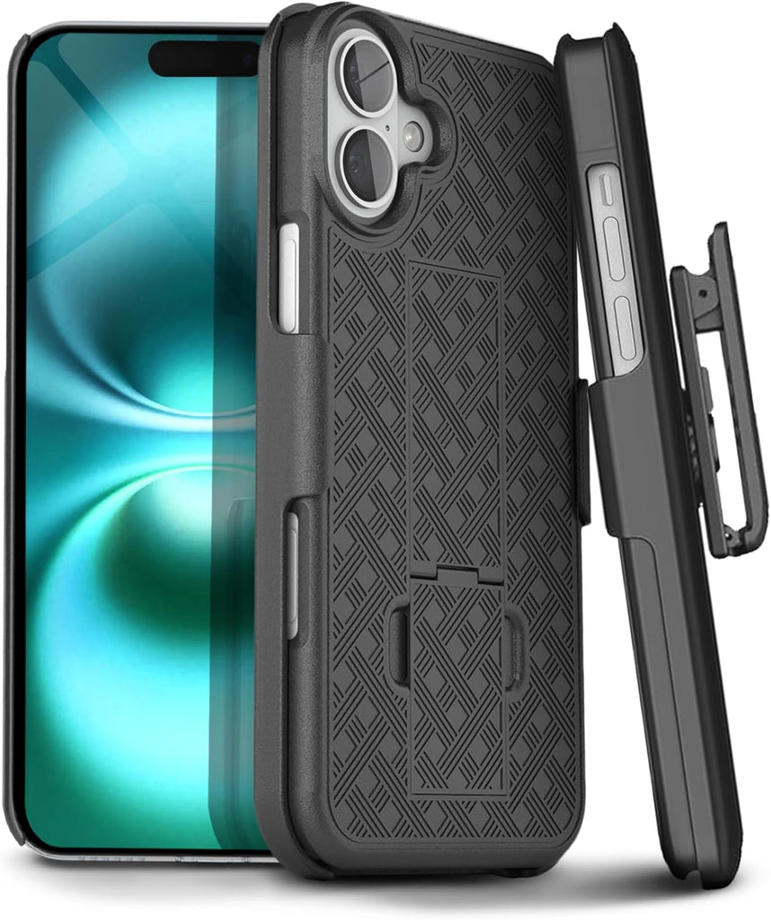 MOTIVE for iPhone 16 Holster Case, Belt Clip Case for Apple iPhone 16, Shell Holster Combo 16, Slim Rugged Drop Shockproof Protective Cover with Kickstand (6.1") | Ranger Series