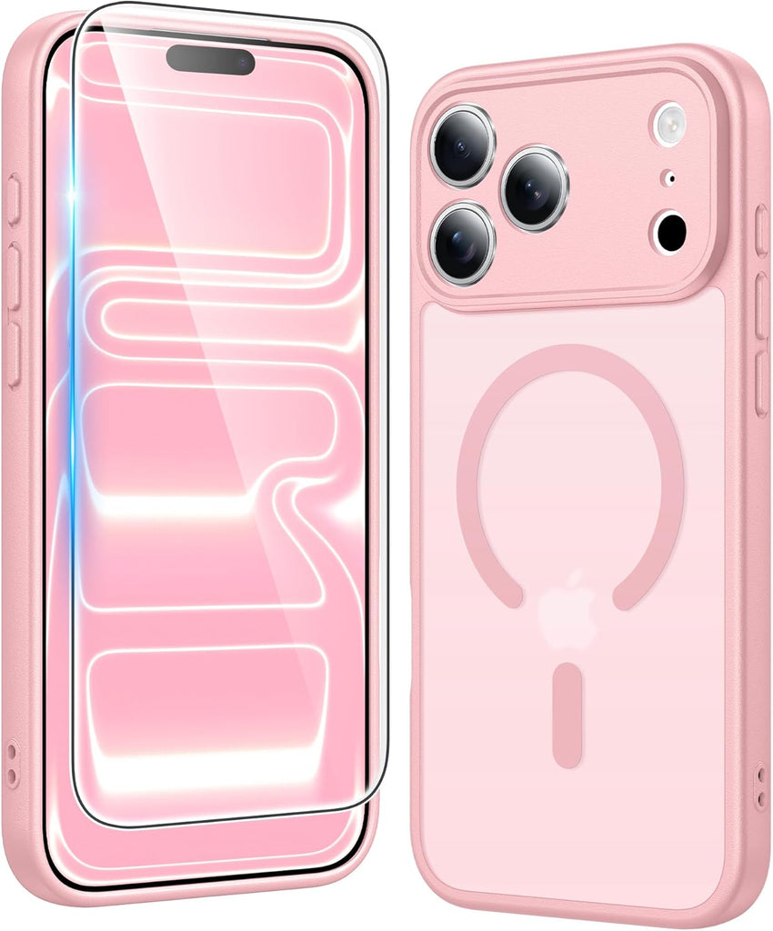 FNTCASE for iPhone 15 Case Clear: iPhone 14/13 Case Magnetic Phone Cases with Screen Protector Compatible with Magsafe Slim Anti Yellowing Rugged Protective Transparent Cell Cover (A-Clear)