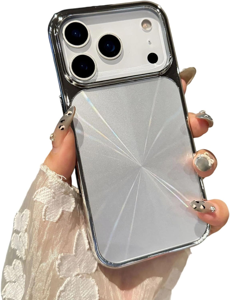 CD Aurora Plating Electroplated Compatible with iPhone Case (iPhone 14 Pro Max,Orange)