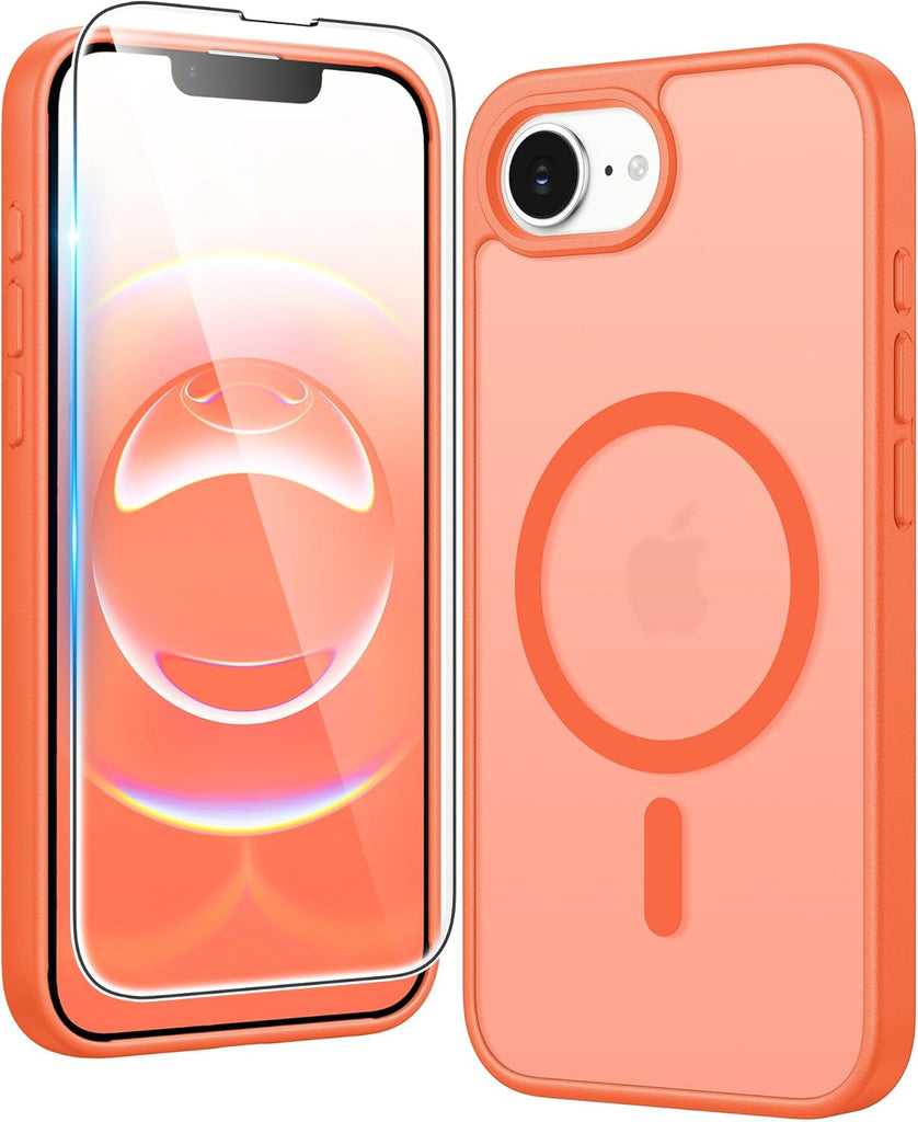 FNTCASE for iPhone 15 Case Clear: iPhone 14/13 Case Magnetic Phone Cases with Screen Protector Compatible with Magsafe Slim Anti Yellowing Rugged Protective Transparent Cell Cover (A-Clear)