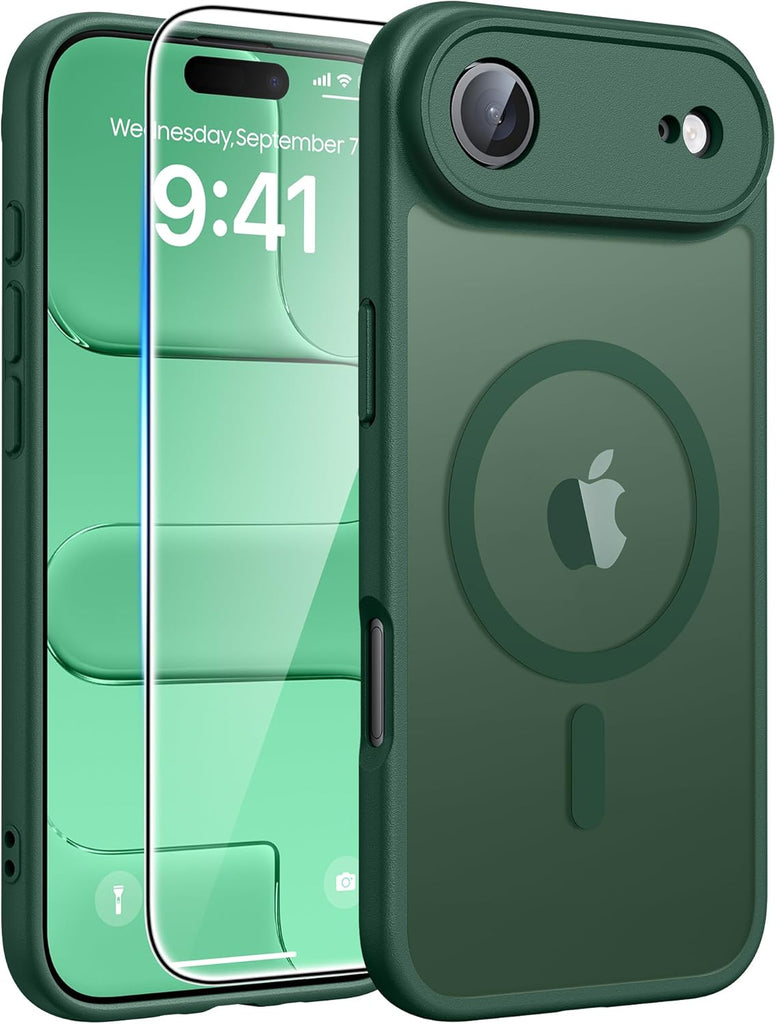 FNTCASE for iPhone 15 Case: for iPhone 14 & iPhone 13 Case | Magnetic Frosted Translucent Slim Shockproof Cell Phone Cover | Military Grade Protection Drop Proof Tough Protective Cases-LightPink 6.1”