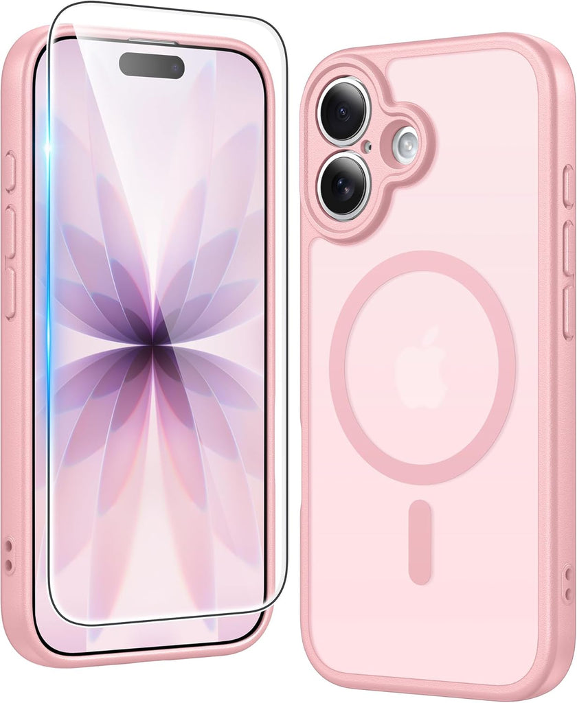 FNTCASE for iPhone 15 Case Clear: iPhone 14/13 Case Magnetic Phone Cases with Screen Protector Compatible with Magsafe Slim Anti Yellowing Rugged Protective Transparent Cell Cover (A-Clear)