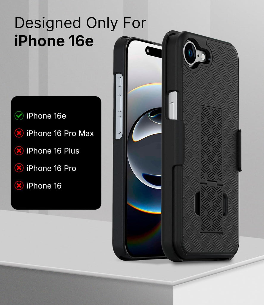 MOTIVE for iPhone 16 Holster Case, Belt Clip Case for Apple iPhone 16, Shell Holster Combo 16, Slim Rugged Drop Shockproof Protective Cover with Kickstand (6.1") | Ranger Series