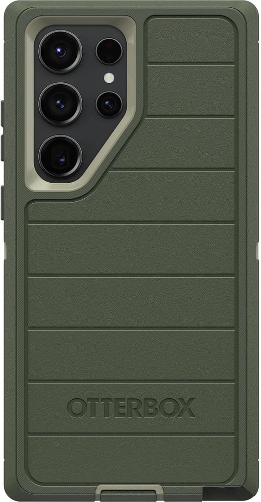OtterBox Galaxy S23 Ultra (Only) - Defender Series Case - Lichen The Trek (Green), Rugged & Durable - with Port Protection - Case Only - Microbial Defense Protection - Non-Retail Packaging