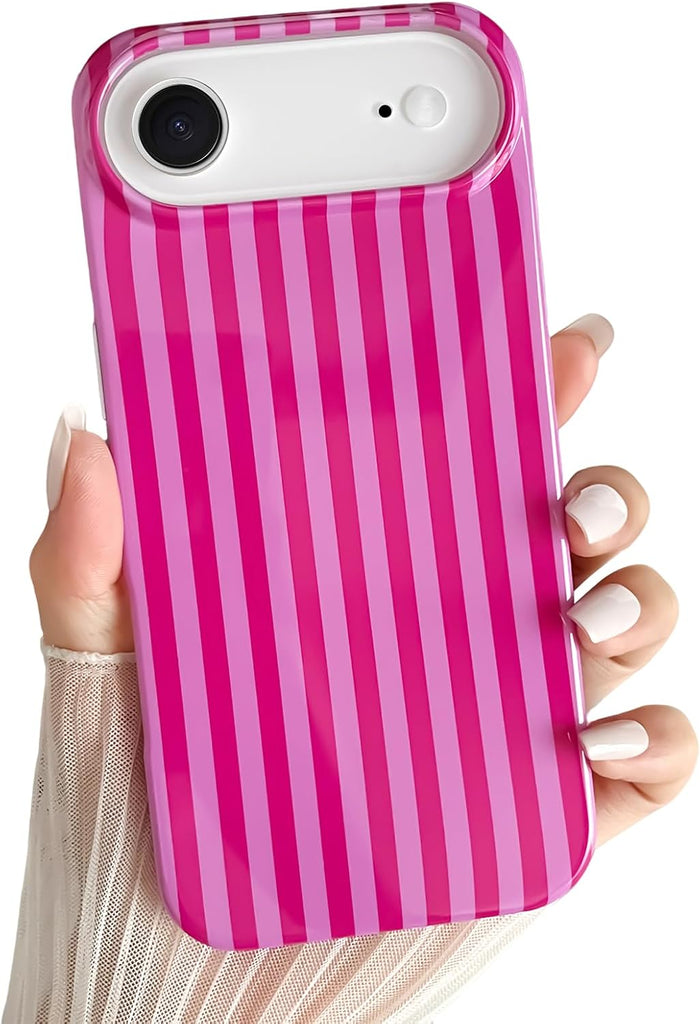 Yeddabox for iPhone 14 Case Cute Striped Phone Case Soft TPU Slim Shockproof Phone Cover for Women Girls, Blue and White
