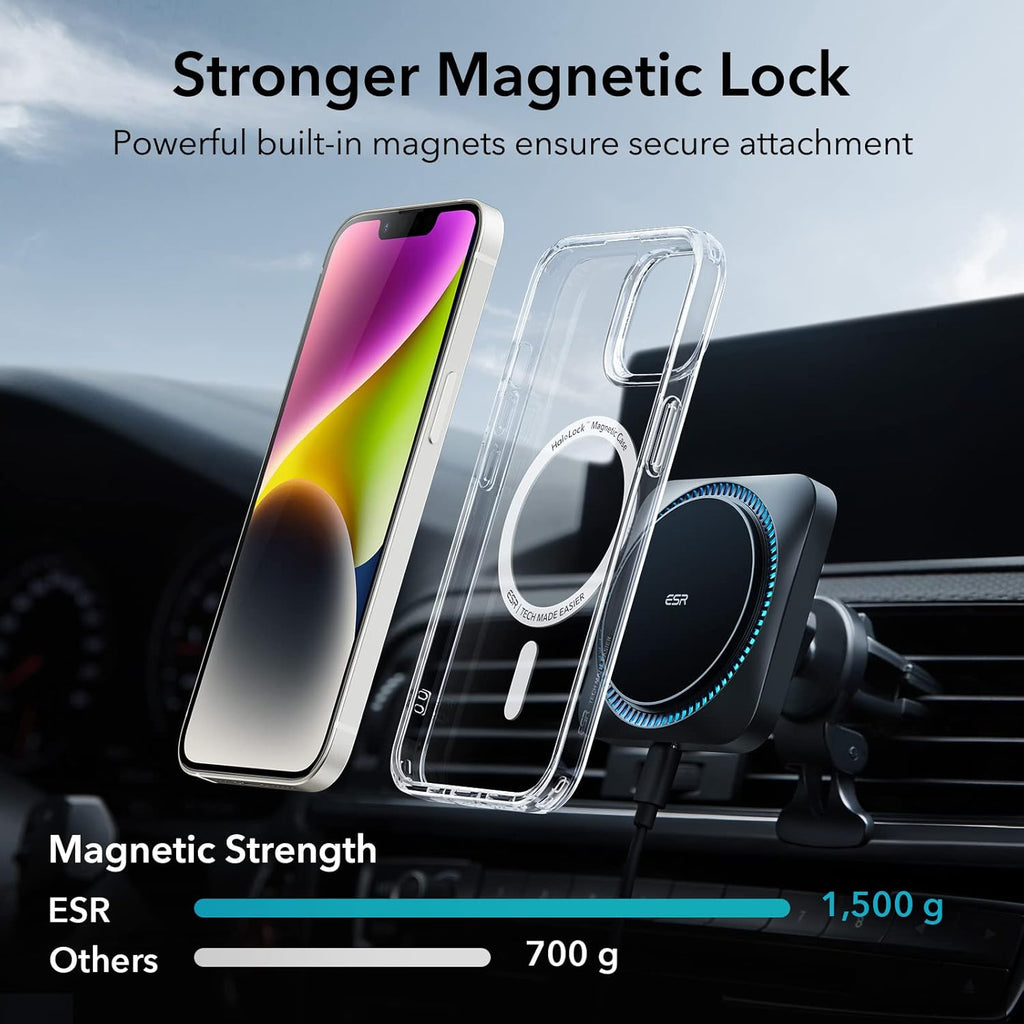 ESR for iPhone 14/iPhone 13 Case, Compatible with MagSafe, Classic Hybrid Magnetic Mobile Phone Case iPhone 14/13 Case, Military Standard, Drop Protection, Clear
