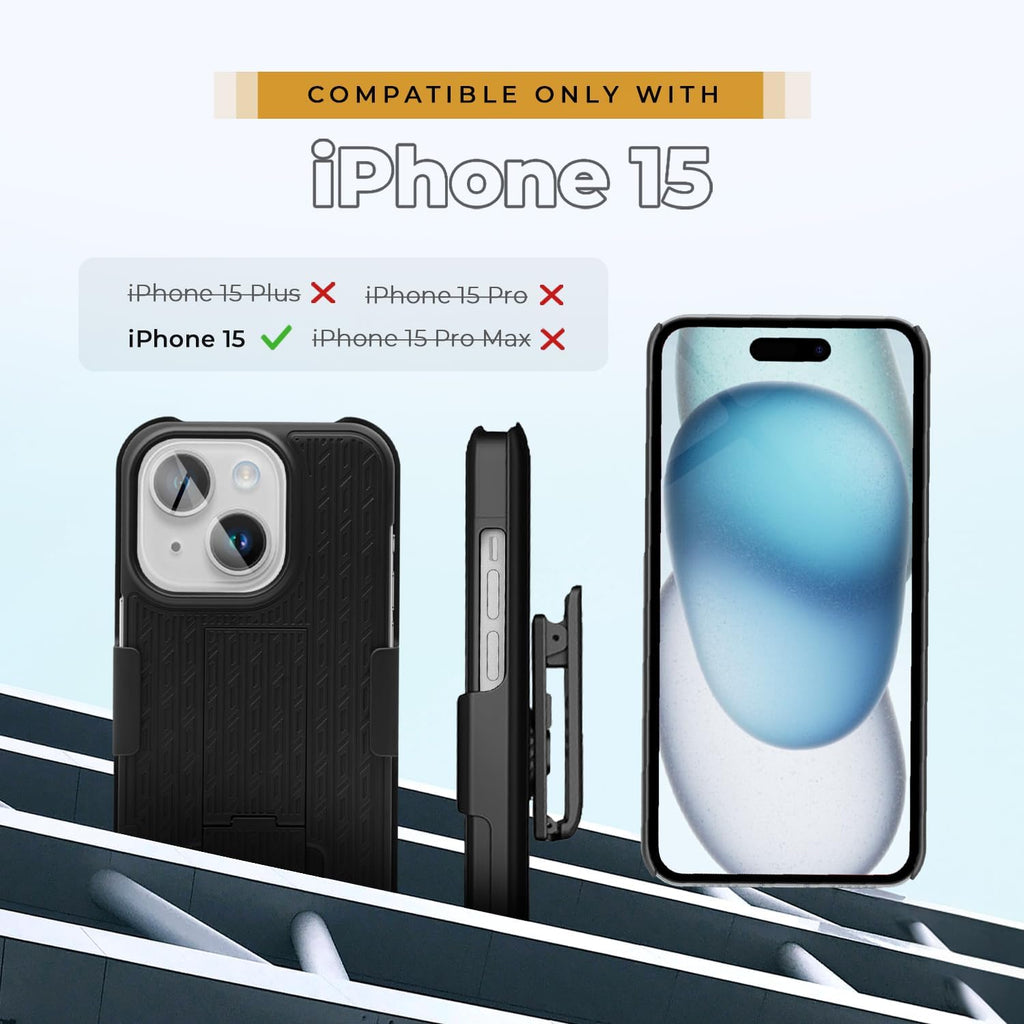 MOTIVE for iPhone 16 Holster Case, Belt Clip Case for Apple iPhone 16, Shell Holster Combo 16, Slim Rugged Drop Shockproof Protective Cover with Kickstand (6.1") | Ranger Series