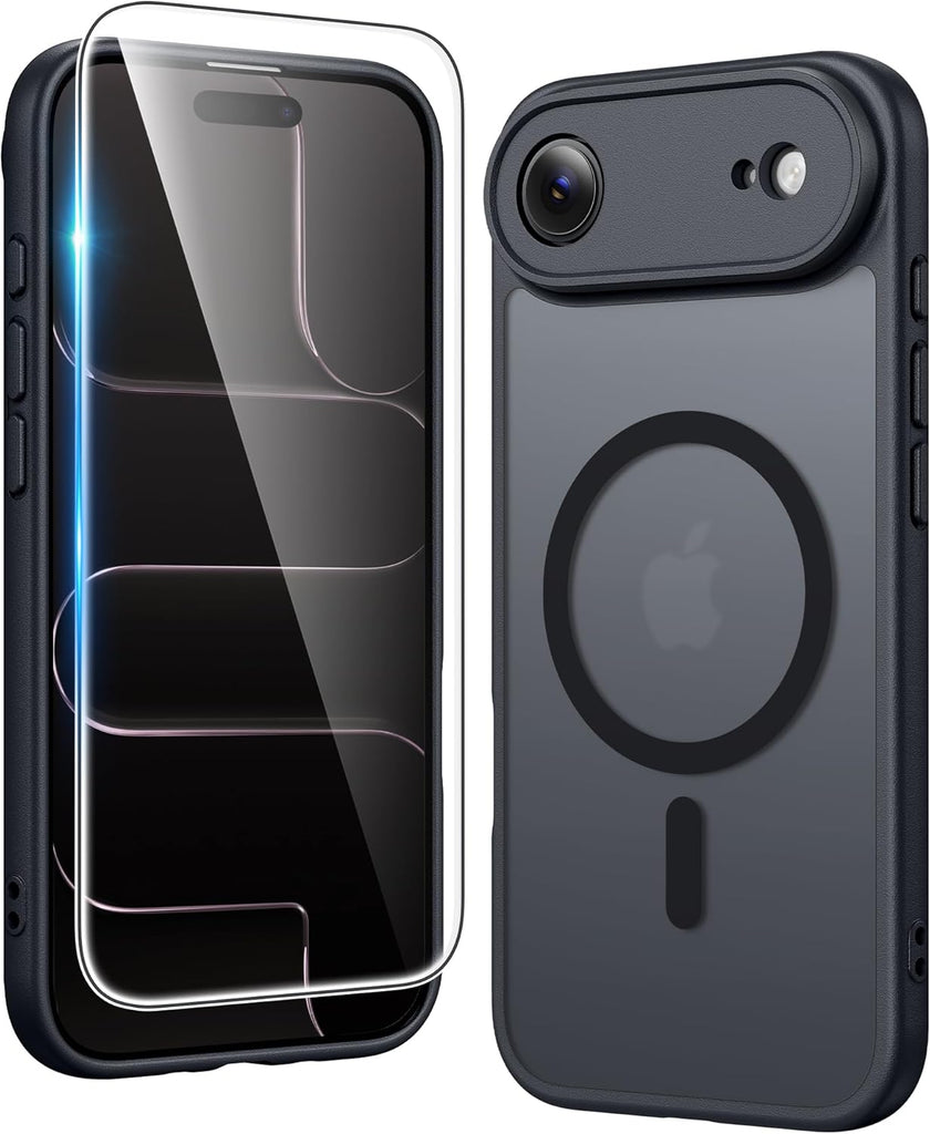 FNTCASE for iPhone 15 Case Clear: iPhone 14/13 Case Magnetic Phone Cases with Screen Protector Compatible with Magsafe Slim Anti Yellowing Rugged Protective Transparent Cell Cover (A-Clear)