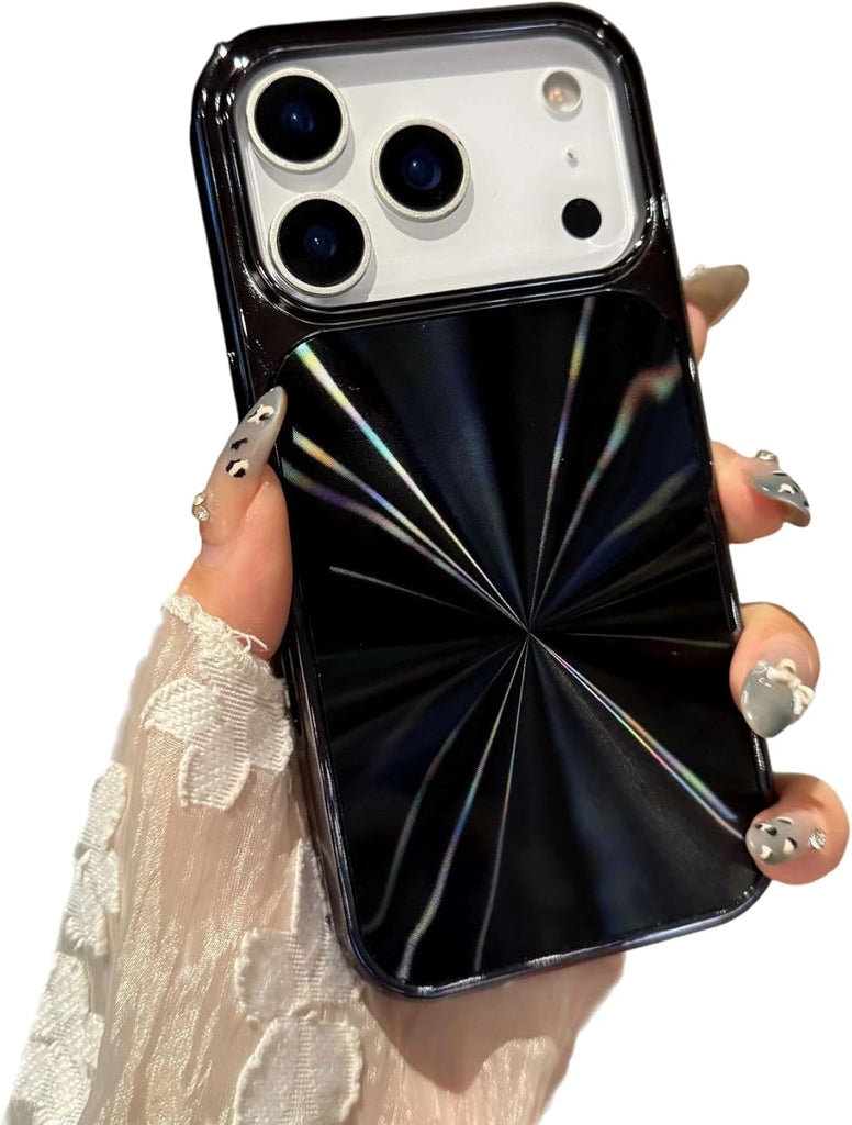 CD Aurora Plating Electroplated Compatible with iPhone Case (iPhone 14 Pro Max,Orange)