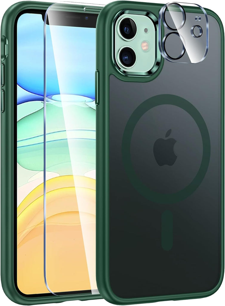 FNTCASE for iPhone 15 Case: for iPhone 14 & iPhone 13 Case | Magnetic Frosted Translucent Slim Shockproof Cell Phone Cover | Military Grade Protection Drop Proof Tough Protective Cases-LightPink 6.1”