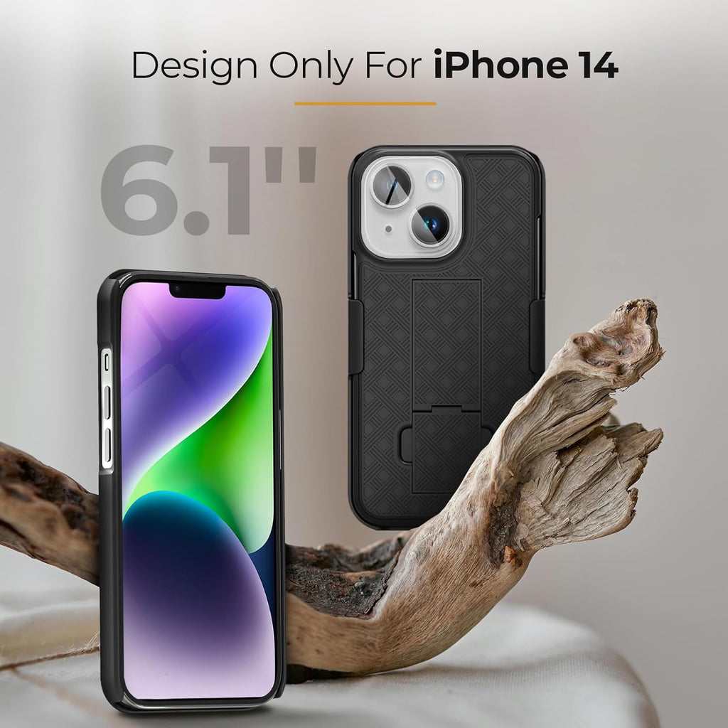 MOTIVE for iPhone 16 Holster Case, Belt Clip Case for Apple iPhone 16, Shell Holster Combo 16, Slim Rugged Drop Shockproof Protective Cover with Kickstand (6.1") | Ranger Series