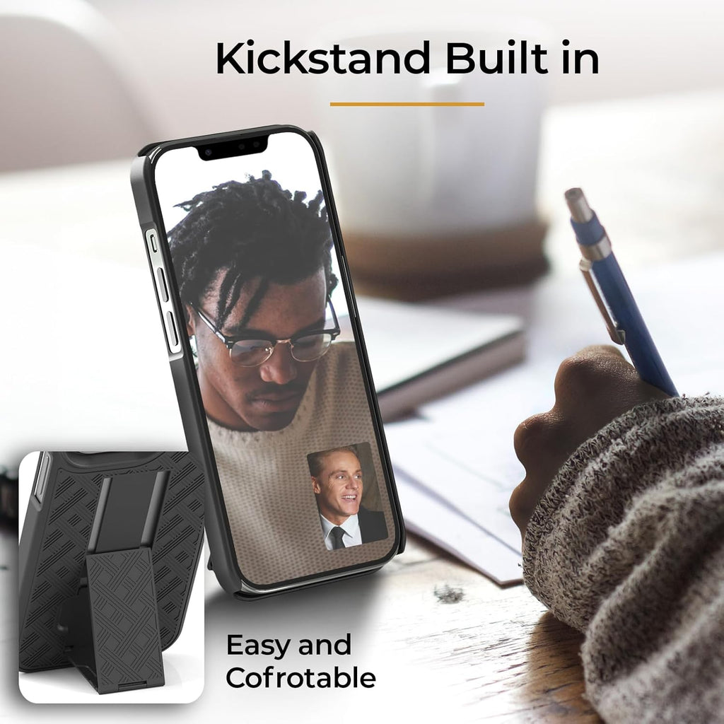 MOTIVE for iPhone 16 Holster Case, Belt Clip Case for Apple iPhone 16, Shell Holster Combo 16, Slim Rugged Drop Shockproof Protective Cover with Kickstand (6.1") | Ranger Series