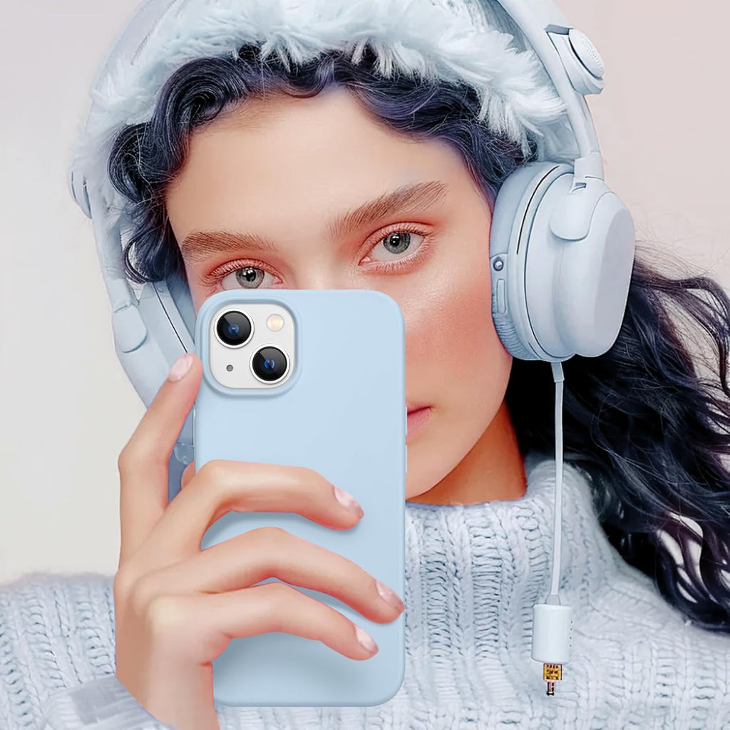 GolbinBox Magnetic for iPhone 13 Case & iPhone 14 Case, Compatible with MagSafe, [Soft Anti-Scratch Microfiber Lining], Slim Liquid Silicone Shockproof Protective Phone Case 6.1 inch, Chalk Pink