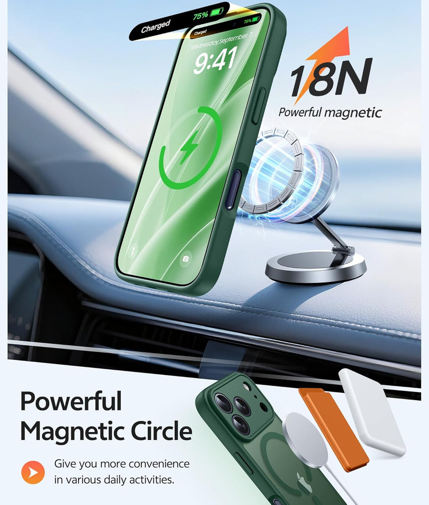 FNTCASE for iPhone 15 Case: for iPhone 14 & iPhone 13 Case | Magnetic Frosted Translucent Slim Shockproof Cell Phone Cover | Military Grade Protection Drop Proof Tough Protective Cases-LightPink 6.1”