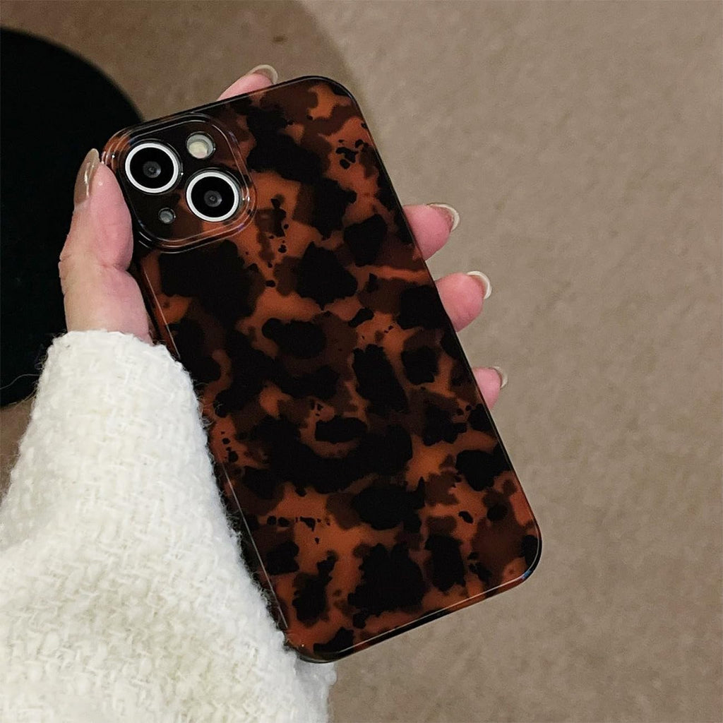Cute Phone Case for iPhone 16 Pro Case Amber Leopard Full Camera Protective Slim Shockproof Aesthetic-Brown Amber