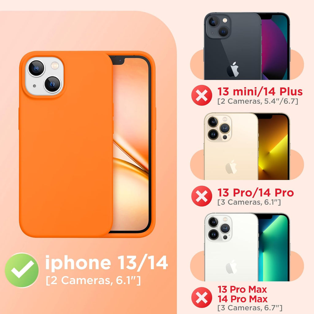 GolbinBox Magnetic for iPhone 13 Case & iPhone 14 Case, Compatible with MagSafe, [Soft Anti-Scratch Microfiber Lining], Slim Liquid Silicone Shockproof Protective Phone Case 6.1 inch, Chalk Pink