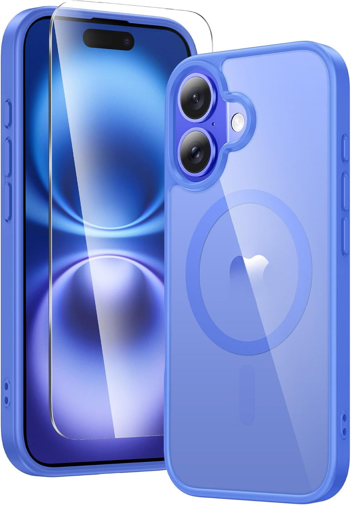 FNTCASE for iPhone 15 Case Clear: iPhone 14/13 Case Magnetic Phone Cases with Screen Protector Compatible with Magsafe Slim Anti Yellowing Rugged Protective Transparent Cell Cover (A-Clear)