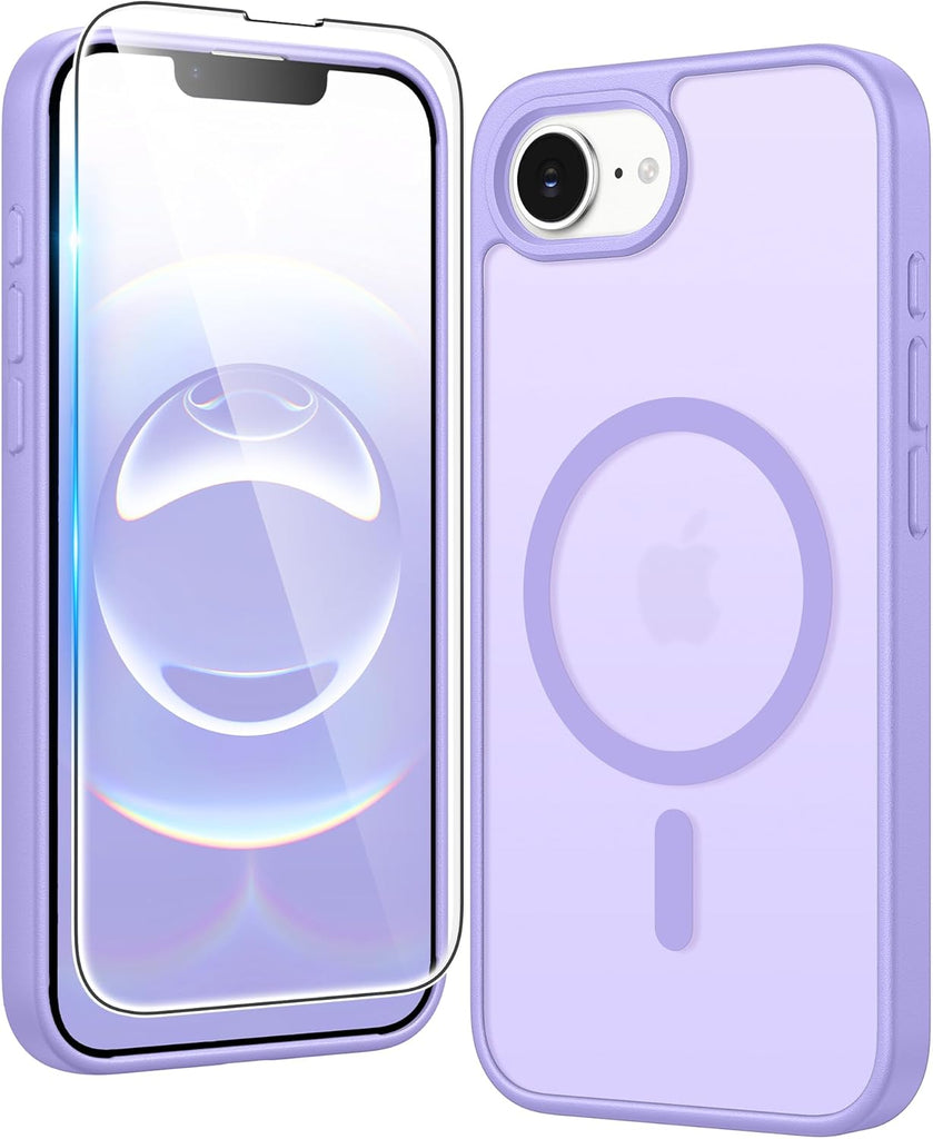 FNTCASE for iPhone 15 Case Clear: iPhone 14/13 Case Magnetic Phone Cases with Screen Protector Compatible with Magsafe Slim Anti Yellowing Rugged Protective Transparent Cell Cover (A-Clear)