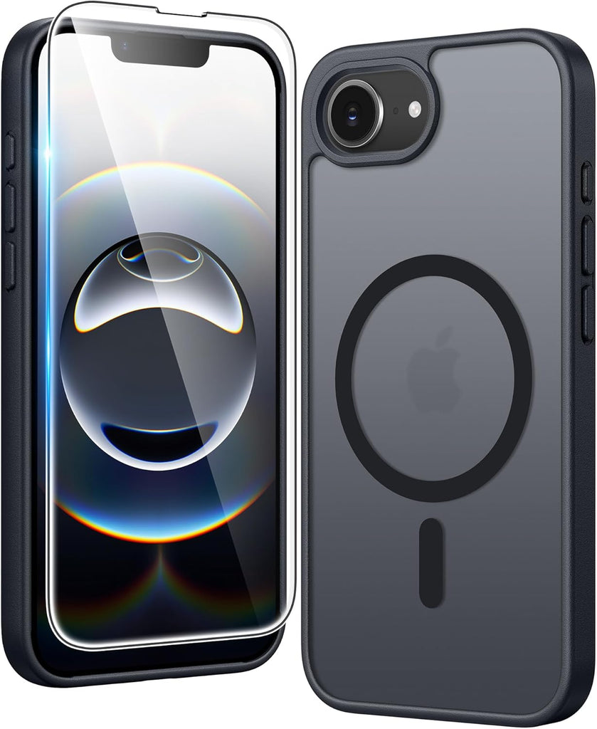 FNTCASE for iPhone 15 Case Clear: iPhone 14/13 Case Magnetic Phone Cases with Screen Protector Compatible with Magsafe Slim Anti Yellowing Rugged Protective Transparent Cell Cover (A-Clear)