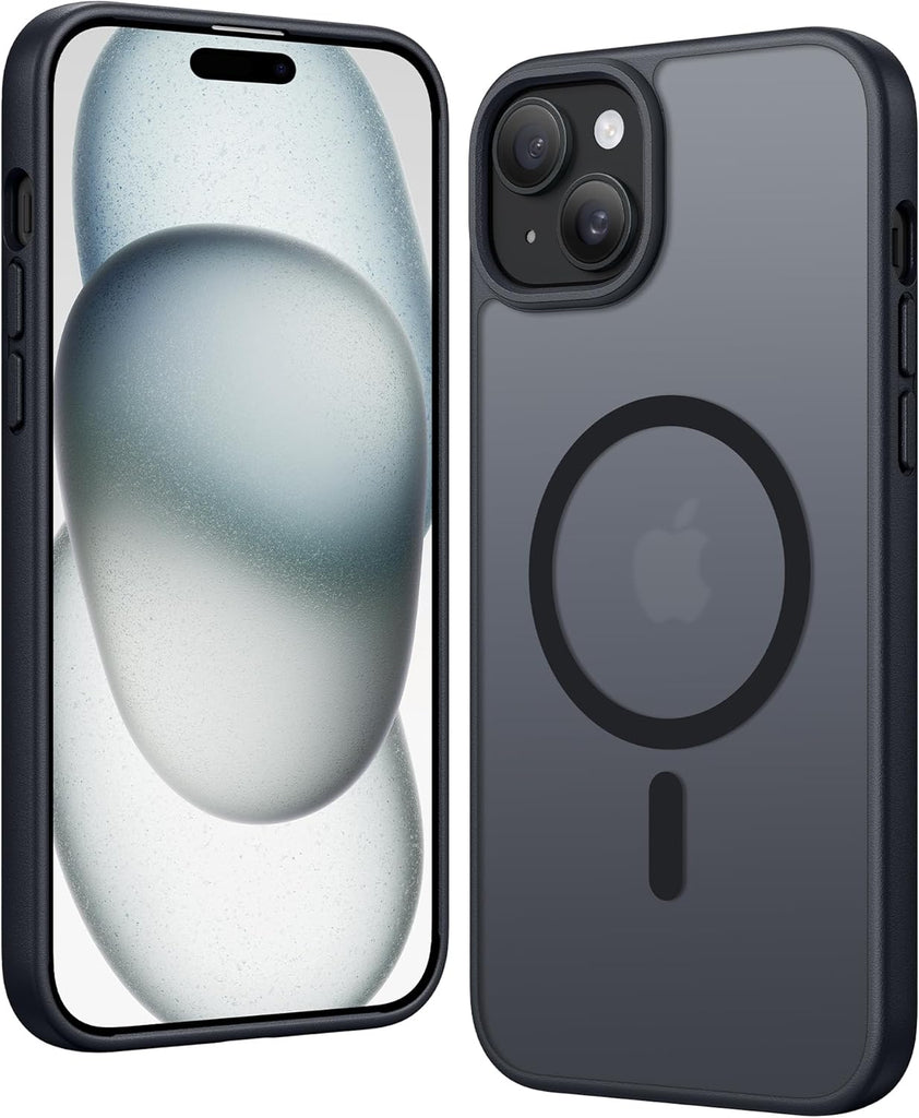 FNTCASE for iPhone 15 Case Clear: iPhone 14/13 Case Magnetic Phone Cases with Screen Protector Compatible with Magsafe Slim Anti Yellowing Rugged Protective Transparent Cell Cover (A-Clear)