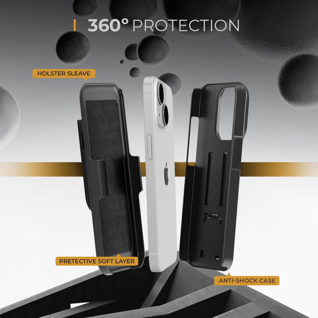 MOTIVE for iPhone 16 Holster Case, Belt Clip Case for Apple iPhone 16, Shell Holster Combo 16, Slim Rugged Drop Shockproof Protective Cover with Kickstand (6.1") | Ranger Series