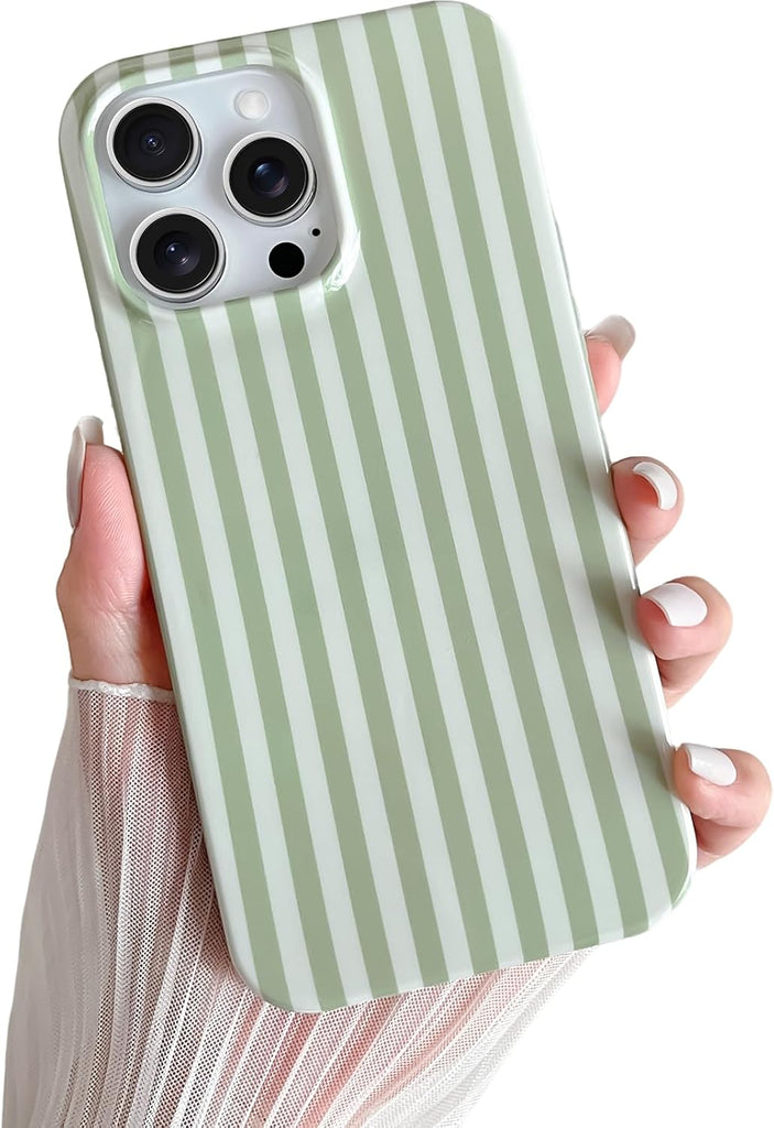 Yeddabox for iPhone 14 Case Cute Striped Phone Case Soft TPU Slim Shockproof Phone Cover for Women Girls, Blue and White