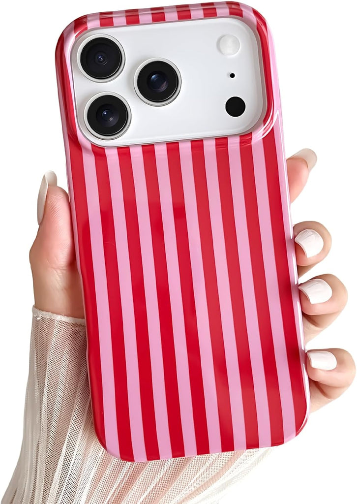Yeddabox for iPhone 14 Case Cute Striped Phone Case Soft TPU Slim Shockproof Phone Cover for Women Girls, Blue and White