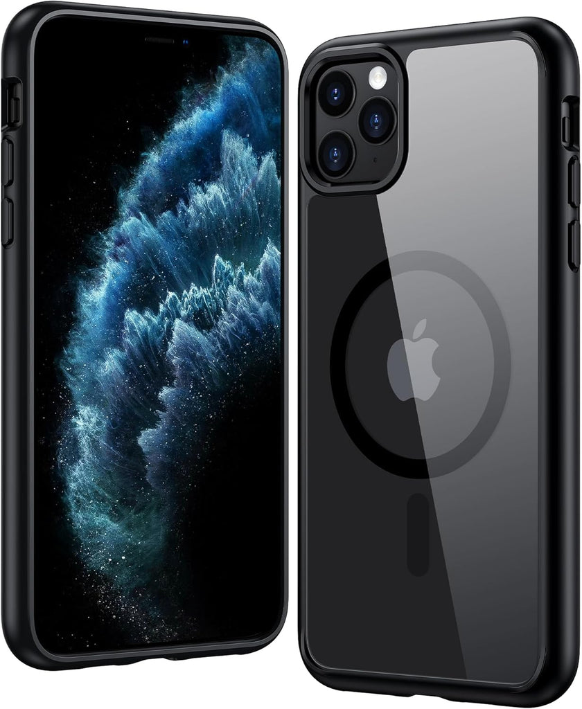 FNTCASE for iPhone 15 Case Clear: iPhone 14/13 Case Magnetic Phone Cases with Screen Protector Compatible with Magsafe Slim Anti Yellowing Rugged Protective Transparent Cell Cover (A-Clear)