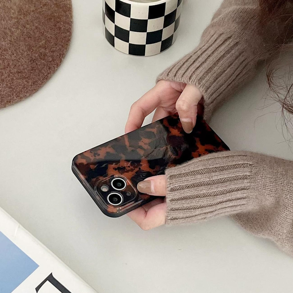 Cute Phone Case for iPhone 16 Pro Case Amber Leopard Full Camera Protective Slim Shockproof Aesthetic-Brown Amber
