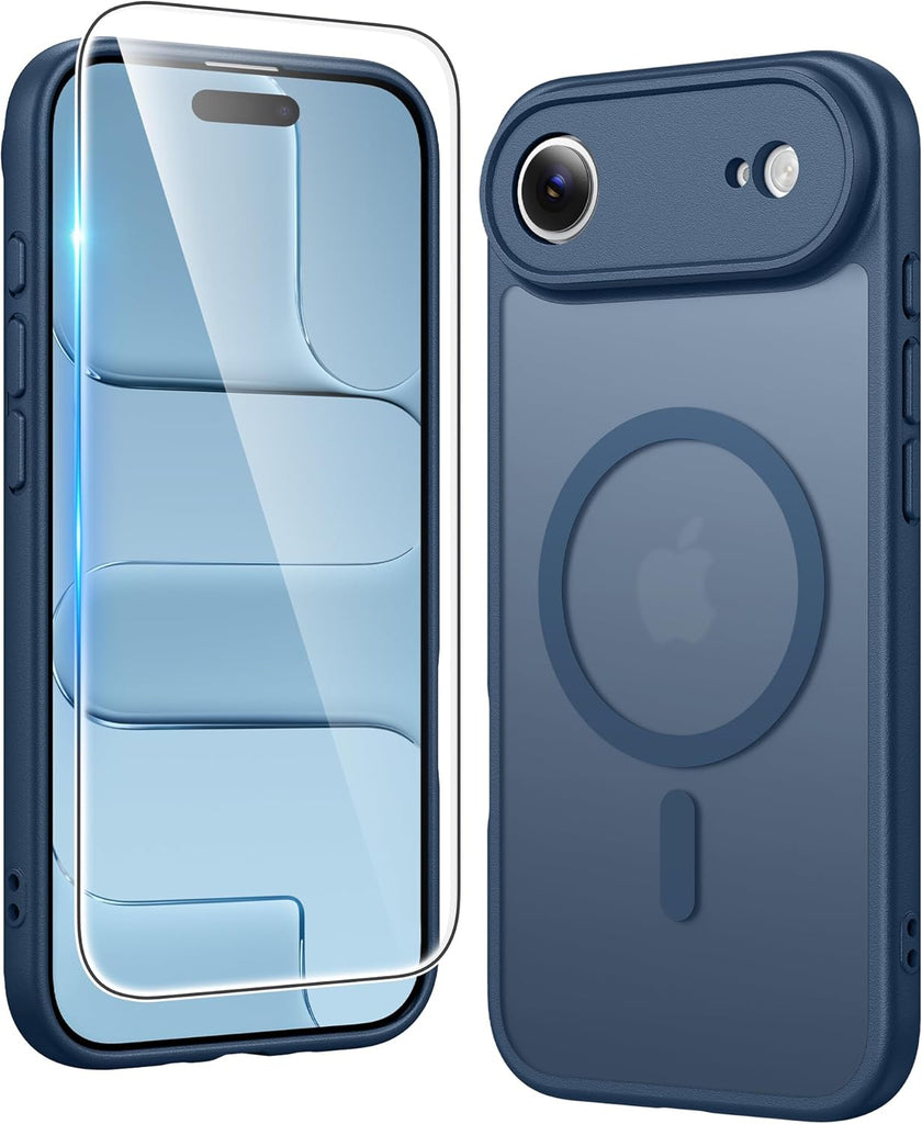 FNTCASE for iPhone 15 Case Clear: iPhone 14/13 Case Magnetic Phone Cases with Screen Protector Compatible with Magsafe Slim Anti Yellowing Rugged Protective Transparent Cell Cover (A-Clear)