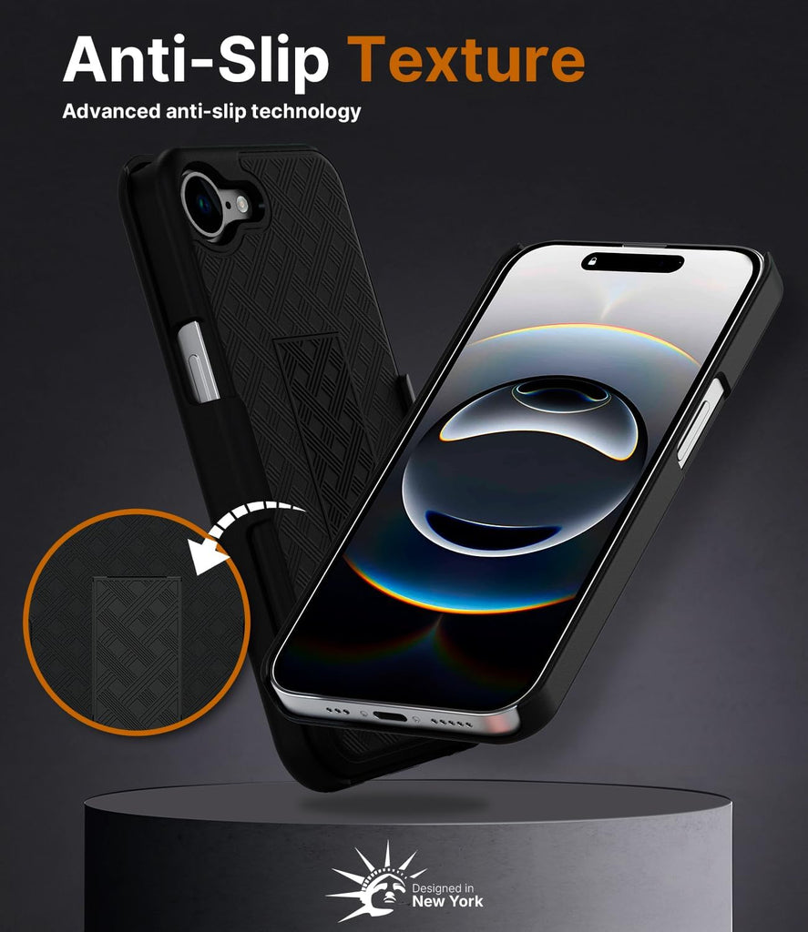 MOTIVE for iPhone 16 Holster Case, Belt Clip Case for Apple iPhone 16, Shell Holster Combo 16, Slim Rugged Drop Shockproof Protective Cover with Kickstand (6.1") | Ranger Series