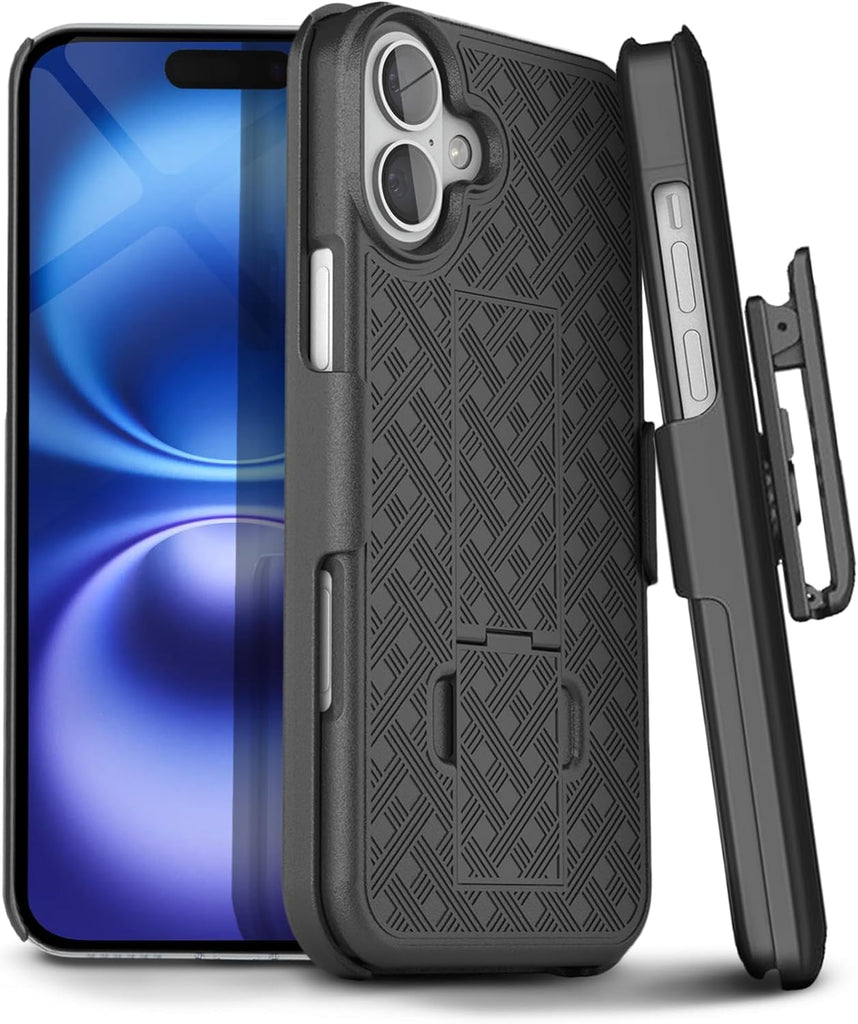 MOTIVE for iPhone 16 Holster Case, Belt Clip Case for Apple iPhone 16, Shell Holster Combo 16, Slim Rugged Drop Shockproof Protective Cover with Kickstand (6.1") | Ranger Series
