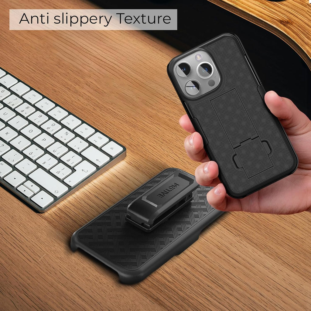 MOTIVE for iPhone 16 Holster Case, Belt Clip Case for Apple iPhone 16, Shell Holster Combo 16, Slim Rugged Drop Shockproof Protective Cover with Kickstand (6.1") | Ranger Series