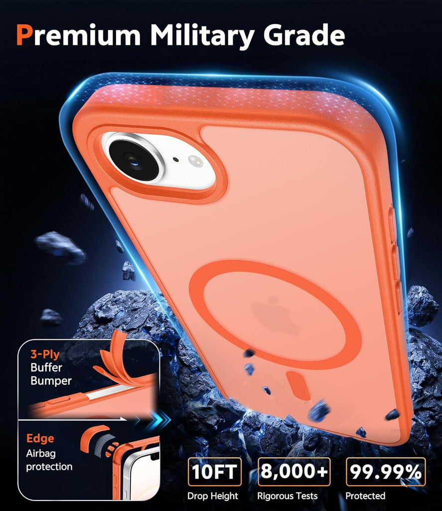 FNTCASE for iPhone 15 Case Clear: iPhone 14/13 Case Magnetic Phone Cases with Screen Protector Compatible with Magsafe Slim Anti Yellowing Rugged Protective Transparent Cell Cover (A-Clear)