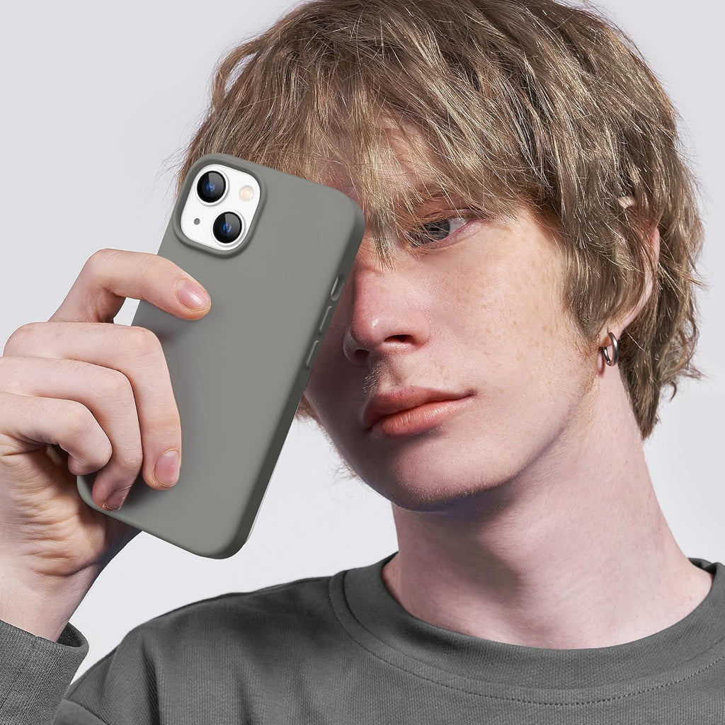 GolbinBox Magnetic for iPhone 13 Case & iPhone 14 Case, Compatible with MagSafe, [Soft Anti-Scratch Microfiber Lining], Slim Liquid Silicone Shockproof Protective Phone Case 6.1 inch, Chalk Pink