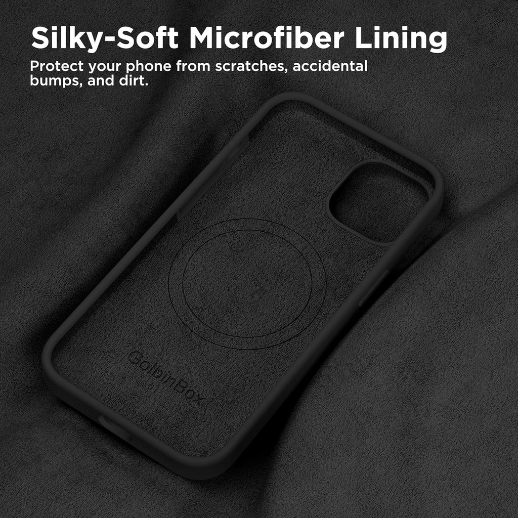 GolbinBox Magnetic for iPhone 13 Case & iPhone 14 Case, Compatible with MagSafe, [Soft Anti-Scratch Microfiber Lining], Slim Liquid Silicone Shockproof Protective Phone Case 6.1 inch, Chalk Pink