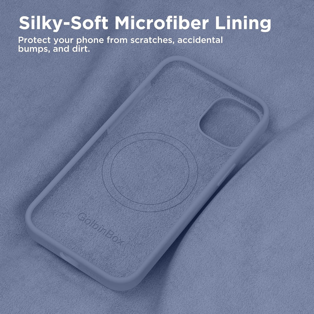 GolbinBox Magnetic for iPhone 13 Case & iPhone 14 Case, Compatible with MagSafe, [Soft Anti-Scratch Microfiber Lining], Slim Liquid Silicone Shockproof Protective Phone Case 6.1 inch, Chalk Pink